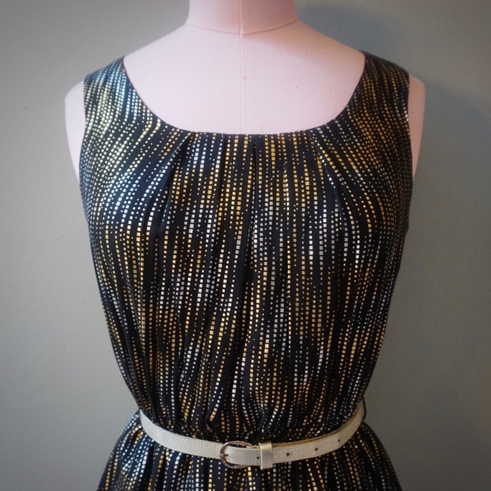 Black Metallic Party Dress